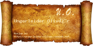 Ungerleider Olivér névjegykártya